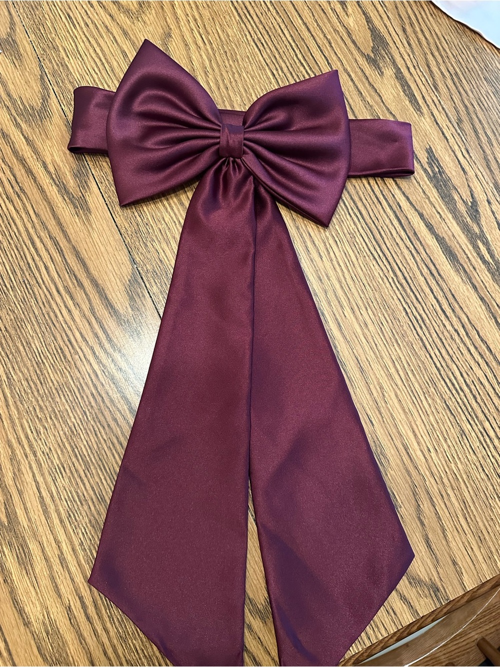 David's Bridal Satin Long-Tail Bow in Burgundy